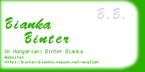 bianka binter business card